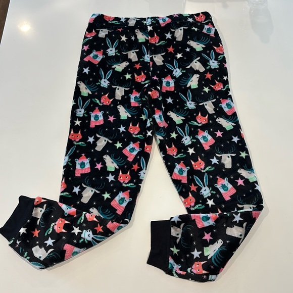 Women’s Joyspun Pajama Pants Black Whimsical Design Fuzzy Drawstring Waist S - Picture 12 of 13